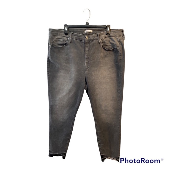 GOOD AMERICAN Jeans, Raw Hem Crop Skinny Jeans, size 20 - Picture 5 of 11